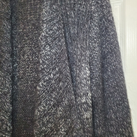 Eileen Fisher Wool Alpaca Cardigan Sweater Open Gray Black Draped Chunky Knit M - Picture 4 of 10